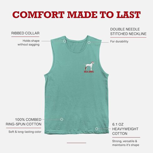 Sea Dog Home of the Free Pintriotic Vintage Graphic Tank Top ، dalment dalement 100 ٪ Ringspun Cotton ، Fit Related ، مطبوع في الولايات المتحدة الأمريكية in Saudi Arabia