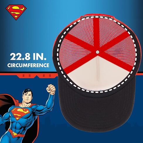 Concept One Superman Trucker Hat, Adult Snapback Cap with Curved Brim in Saudi Arabia