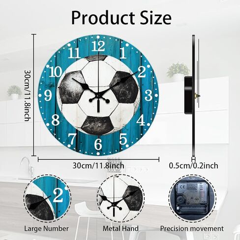 CHGCRAFT 3D Coffee Bean Pattern Wall Clock 12 Inch Non-Ticking Clocks Round Wall Hanging Clock Battery Operated for Bedroom Living Room Kitchen Office in Saudi Arabia