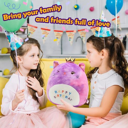 Easfan Birthday Cake Plush Pillow Soft Plush Toy Kawaii Stuffed Animal Home Room Decoration Birthday Gifts for Kids Toddlers in Kuwait