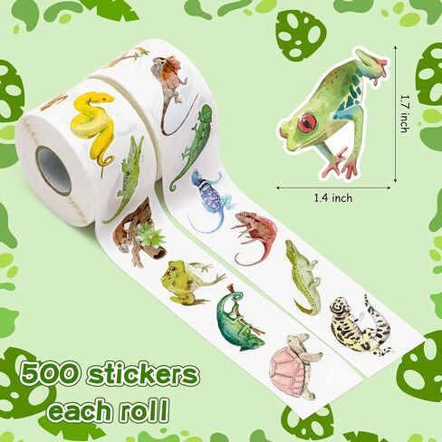 Floral Woodland Animal Stickers - 1000pcs Floral Woodland Animal Stickers Rolls (2 rolls) Forest Friends Sticker Self-Adhesive Decals Christmas Winter Xmas New Year Gifts Decorative Kids Reward in Saudi Arabia