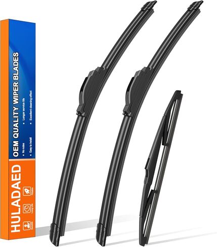 HULADAED® 24''+18''+12'' Windshield Wipers Replacement for Nissan Pathfinder 2012-2005 Nissan Xterra 2015-2005,Silicone Front Rear Wiper blades for MY Car-All Weather & Quiet(3 PACK) in Saudi Arabia