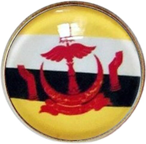 Uijokdef 1 PCS National Flag 4 Pin Round,Lapel Pins party Gifts, Patriotic Pin for Men/Women,National Flag Brooch Accessories Party Favors, Hat Suit Decorations in Kuwait