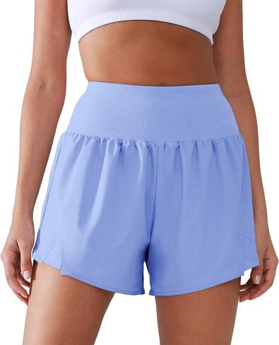 Women's High Waisted Running Shorts with Spandex, Athletic Shorts for Women Light and Airy with Wind-Resistant Fabric in Kuwait