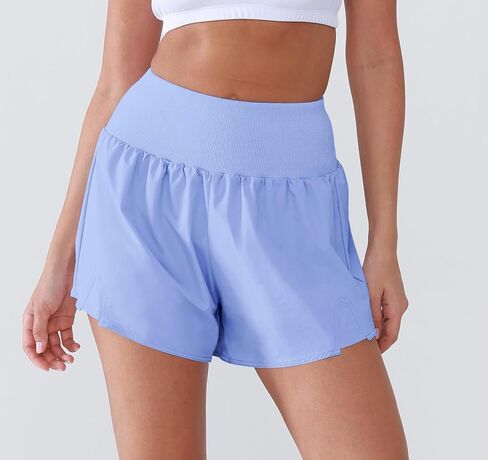 Women's High Waisted Running Shorts with Spandex, Athletic Shorts for Women Light and Airy with Wind-Resistant Fabric in Kuwait