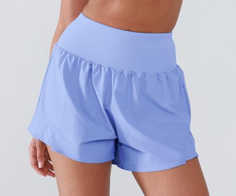 Women's High Waisted Running Shorts with Spandex, Athletic Shorts for Women Light and Airy with Wind-Resistant Fabric in Kuwait