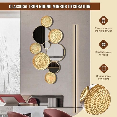 Silver Wall Mirrors Decorative,Large Modern Wall Art Mirror for Living Room Decor 45 * 23 Inch,Metal Entryway Wall Mirrors for Entryway Bedroom Home Decor (Silver) in Saudi Arabia
