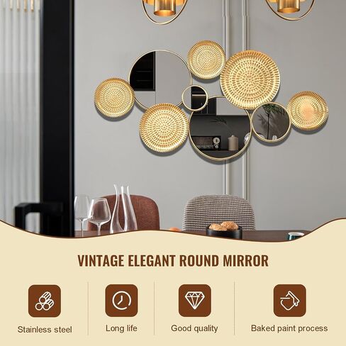 Silver Wall Mirrors Decorative,Large Modern Wall Art Mirror for Living Room Decor 45 * 23 Inch,Metal Entryway Wall Mirrors for Entryway Bedroom Home Decor (Silver) in Saudi Arabia