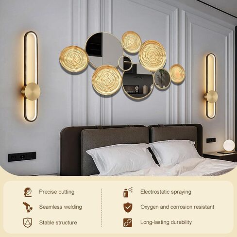 Silver Wall Mirrors Decorative,Large Modern Wall Art Mirror for Living Room Decor 45 * 23 Inch,Metal Entryway Wall Mirrors for Entryway Bedroom Home Decor (Silver) in Saudi Arabia