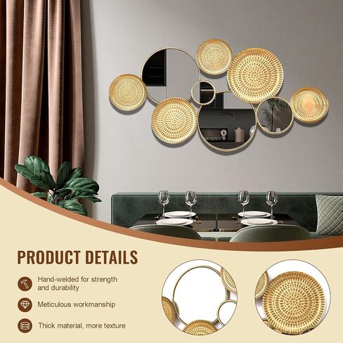 Silver Wall Mirrors Decorative,Large Modern Wall Art Mirror for Living Room Decor 45 * 23 Inch,Metal Entryway Wall Mirrors for Entryway Bedroom Home Decor (Silver) in Saudi Arabia