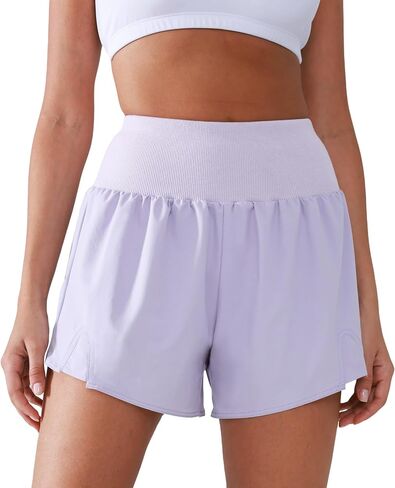 Women's High Waisted Running Shorts with Spandex, Athletic Shorts for Women Light and Airy with Wind-Resistant Fabric in Kuwait