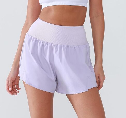 Women's High Waisted Running Shorts with Spandex, Athletic Shorts for Women Light and Airy with Wind-Resistant Fabric in Kuwait
