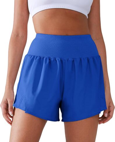 Women's High Waisted Running Shorts with Spandex, Athletic Shorts for Women Light and Airy with Wind-Resistant Fabric in Kuwait