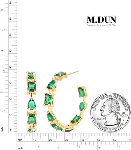 -18K Real Gold Plated Cubic Zirconia Hoop Earrings 925 Sterling Silver Post Large Round Prong Hoops for Women in Kuwait