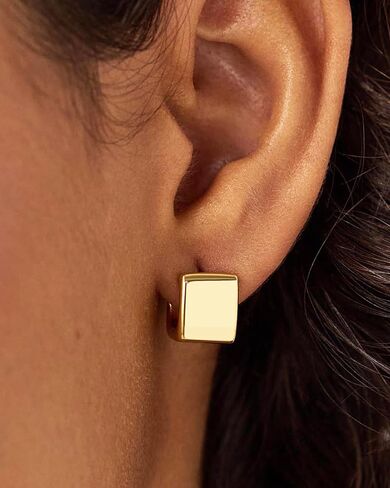 Gold Earrings for Women Trendy 14K Gold Plated Small Chunky Huggie Earrings Dainty Minimalist Simple Hypoallergenic Hoop Earrings Jewelry Gifts for Her in Kuwait