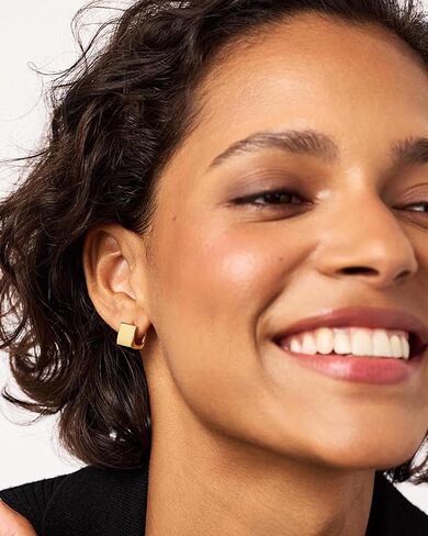 Gold Earrings for Women Trendy 14K Gold Plated Small Chunky Huggie Earrings Dainty Minimalist Simple Hypoallergenic Hoop Earrings Jewelry Gifts for Her in Kuwait
