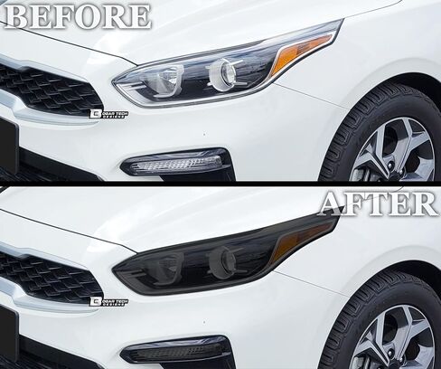 تصاميم Tech Bogar الكاملة المصباح العاكس الخلفي العاكس الجانبي Sidemarker Head Tail Light Tint Tint متوافق مع Kia Forte 2022-2024 ، Dark Smoke in Saudi Arabia