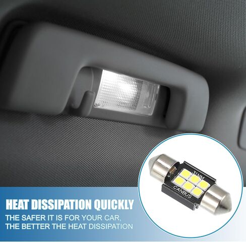 LED Map Light Dome Bulb Bright Light 31mm 3030 6SMD Car LED Light Bulb Plastic Aluminum White LED (Set of 8) in Saudi Arabia