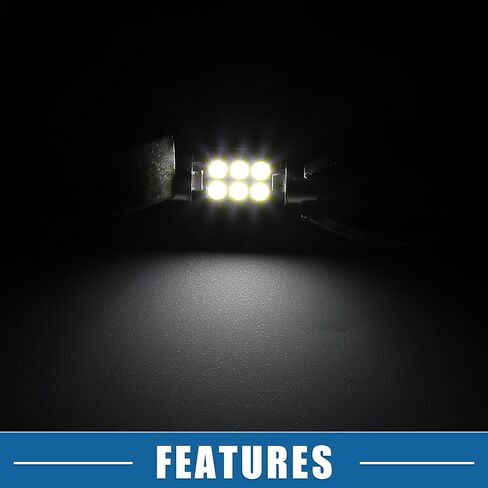 LED Map Light Dome Bulb Bright Light 31mm 3030 6SMD Car LED Light Bulb Plastic Aluminum White LED (Set of 8) in Saudi Arabia