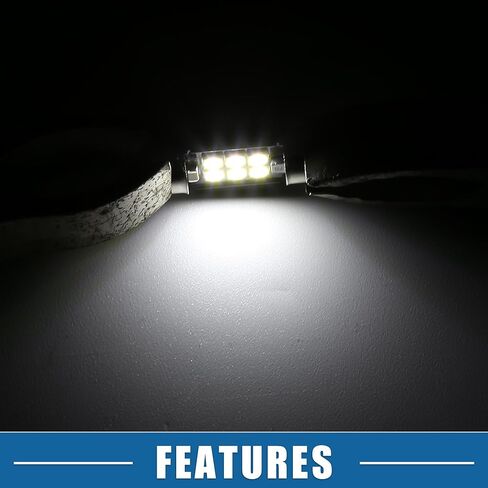 LED Map Light Dome Bulb Bright Light 31mm 3030 6SMD Car LED Light Bulb Plastic Aluminum White LED (Set of 8) in Saudi Arabia