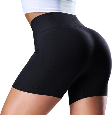 سيطرة على البطن عالية الخصر بسلاسة على يوجا إثبات اليوغا شورت دراجة الصالة الرياضية للنساء 5 بوصة in Kuwait