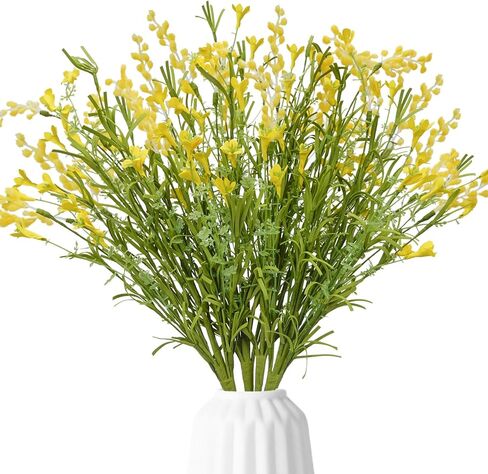 Yellow Forsythia Artificial Flowers, 4 Bundles 21inch Fake Forsythia Branches – Realistic Faux Spring Wildflower Stems for Home Decor, Wedding Centerpieces, and Farmhouse Display in Saudi Arabia