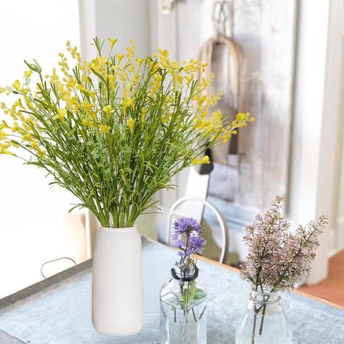 Yellow Forsythia Artificial Flowers, 4 Bundles 21inch Fake Forsythia Branches – Realistic Faux Spring Wildflower Stems for Home Decor, Wedding Centerpieces, and Farmhouse Display in Saudi Arabia