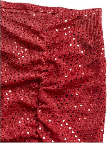 Soly Hux Women's Sequin Sparkly Skirt High Pherced Ruched Split Hem in Kuwait