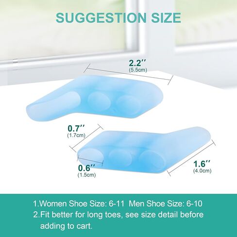 Welnove Gel Pinky Toe Separators - 8 Pack Pinky Toe Spacers, Bunion Cushions Pads for Women＆Men, Silicone Little Toe Protectors for Preventing Rubbing & Relieve Pressure(Clear) in Kuwait