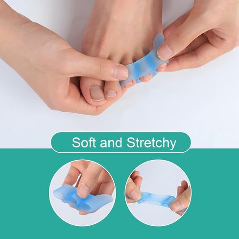 Welnove Gel Pinky Toe Separators - 8 Pack Pinky Toe Spacers, Bunion Cushions Pads for Women＆Men, Silicone Little Toe Protectors for Preventing Rubbing & Relieve Pressure(Clear) in Kuwait