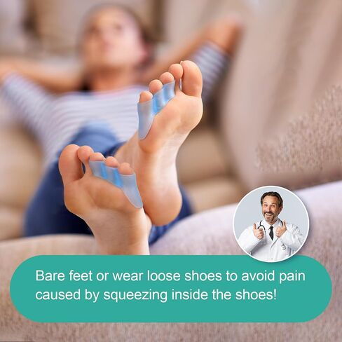 Welnove Gel Pinky Toe Separators - 8 Pack Pinky Toe Spacers, Bunion Cushions Pads for Women＆Men, Silicone Little Toe Protectors for Preventing Rubbing & Relieve Pressure(Clear) in Kuwait