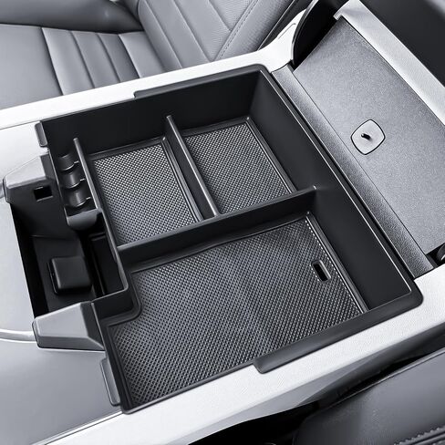 منظم وحدة التحكم المركزية المتوافقة مع 2022 2023 2024 2025 GMC Hummer EV إكسسوارات ، Hummer EV Pickup/SUV Middle Armrest Box Interior Debartment Insert Resert Tray Coin (Black) in Kuwait