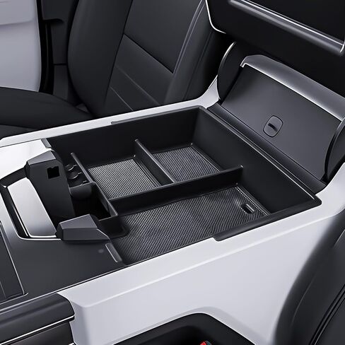 منظم وحدة التحكم المركزية المتوافقة مع 2022 2023 2024 2025 GMC Hummer EV إكسسوارات ، Hummer EV Pickup/SUV Middle Armrest Box Interior Debartment Insert Resert Tray Coin (Black) in Kuwait