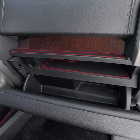 JDMCAR Liner Accessories Compatible with Ford F150 2015 2016 2017 2018 2019 2020 Premium Cup Holder, Center Console, and Door Pockets Rubber Inserts Kit (Bucket Super Crew) (Red Trim) in Saudi Arabia