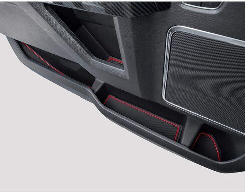 JDMCAR Liner Accessories Compatible with Ford F150 2015 2016 2017 2018 2019 2020 Premium Cup Holder, Center Console, and Door Pockets Rubber Inserts Kit (Bucket Super Crew) (Red Trim) in Saudi Arabia