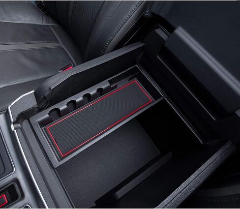 JDMCAR Liner Accessories Compatible with Ford F150 2015 2016 2017 2018 2019 2020 Premium Cup Holder, Center Console, and Door Pockets Rubber Inserts Kit (Bucket Super Crew) (Red Trim) in Saudi Arabia