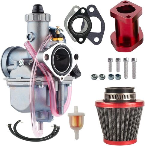 VM22 26mm Carburetor Performance Kit for Predator 212CC 196CC COLEMAN CT200U BT200X MINI BIKE KT196 GO KART GX160 GX200 6.5HP Clone Engine مع مرشح الهواء 38 مم ، مشعرات. in Kuwait