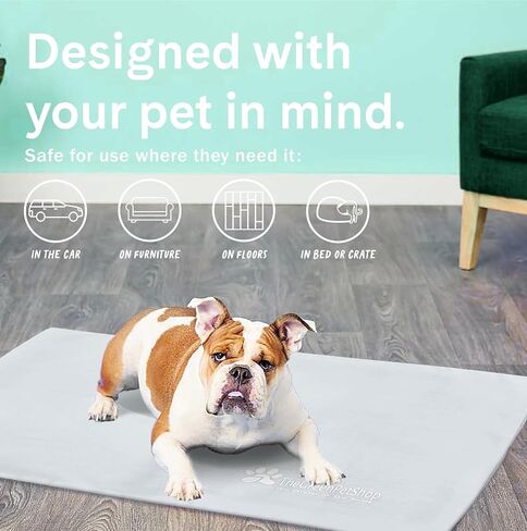غطاء حصيرة تبريد الكلاب من The Green Pet Shop - كبير، بيج/وردي - يحمي وسادة الحيوانات الأليفة الرائعة الخاصة بك من الأوساخ والتلف - يمكن غسله في الغسالة in Saudi Arabia