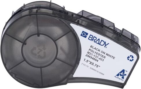 Brady Authentic (M21-30-423) Pre-sized Harsh-Environment Polyester Labels for Barcode, Circuit Board, Equipment, Inspection, Black on White -Designed for M210, M210-LAB, M211 Printers, 0.75"H x 1.5"W in Saudi Arabia