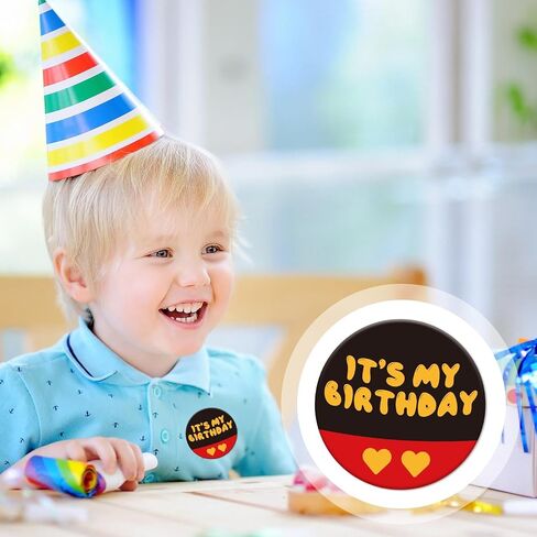 إنه دبوس عيد ميلادي للبنين والفتاة ، 2.3 '' Red Mouse Happy Birthday Button Button Button Thirts Explistory for Cartoon Serped Party Supplies in Saudi Arabia