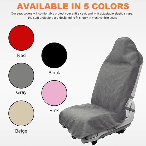 Waterproof Sweat Towel Car Seat Cover, Sweatproof Non-Slip Auto Seat Cover for Post Gym Workout, Running, Swimming, Beach, Universal Seat Protector for Car, SUV, Trucks, Sedan (Gray) in Saudi Arabia