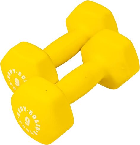 Body-Solid Tools (BSTND3PR) Neoprene Dumbbell for Weight and Aerobic Training, Pilates & Physical Therapy, Hand Weights Set for Women, Free Weights Hex End Dumbbells, Green, 3lbs. Pair in Kuwait