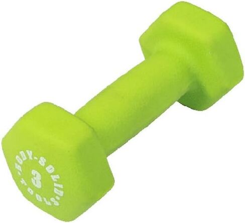Body-Solid Tools (BSTND3PR) Neoprene Dumbbell for Weight and Aerobic Training, Pilates & Physical Therapy, Hand Weights Set for Women, Free Weights Hex End Dumbbells, Green, 3lbs. Pair in Kuwait