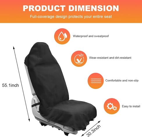 Waterproof Sweat Towel Car Seat Cover, Sweatproof Non-Slip Auto Seat Cover for Post Gym Workout, Running, Swimming, Beach, Universal Seat Protector for Car, SUV, Trucks, Sedan (Gray) in Saudi Arabia