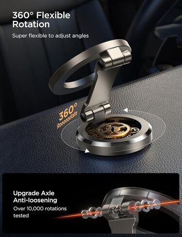 JOYROOM Fits iPhone 16/16 Pro Max MagSafe Car Mount, [All Metal & 360° Adjustment] Magnetic Phone Holder for Car with N55 Strong Magnets, Car Mount for iPhone 16 15 14 13 12 & MagSafe Case, Space Gray in Kuwait