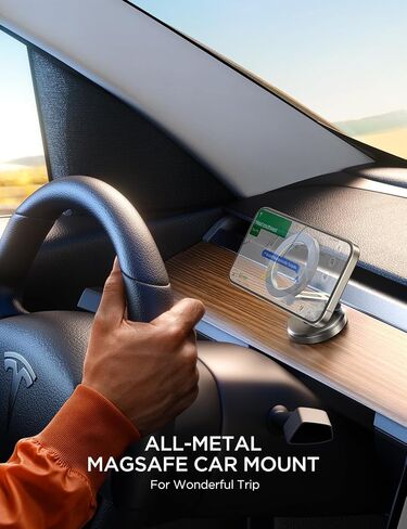 JOYROOM Fits iPhone 16/16 Pro Max MagSafe Car Mount, [All Metal & 360° Adjustment] Magnetic Phone Holder for Car with N55 Strong Magnets, Car Mount for iPhone 16 15 14 13 12 & MagSafe Case, Space Gray in Kuwait