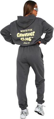 utcoco Womens 2 Piece Outfits Long Sleeve Hoodie Sweatshirt with Jogger Pants Tracksuit Lounge Set in Saudi Arabia