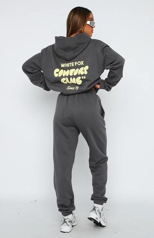 utcoco Womens 2 Piece Outfits Long Sleeve Hoodie Sweatshirt with Jogger Pants Tracksuit Lounge Set in Saudi Arabia