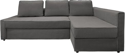غطاء الأريكة Corduroy فقط! بالنسبة إلى Ikea Friheten Sofa Bed Sleeper ، تغطي أريكة لأريكة زاوية صغيرة ، أريكة أريكة لغرفة المعيشة مع وسادة وأغطية وسادة (XTR-15 ، chaise اليمنى) in Kuwait