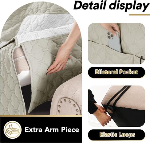 أغطية Princedeco Loveseat لأريكة سليمان الأريكة الحديثة تغطي غطاء أريكة ناعمة مقاومة للماء ويمكن غسلها للكلاب عرض مقعد الأريكة المضاد للزلزال إلى 48 "(Loveseat ، Sage) in Kuwait